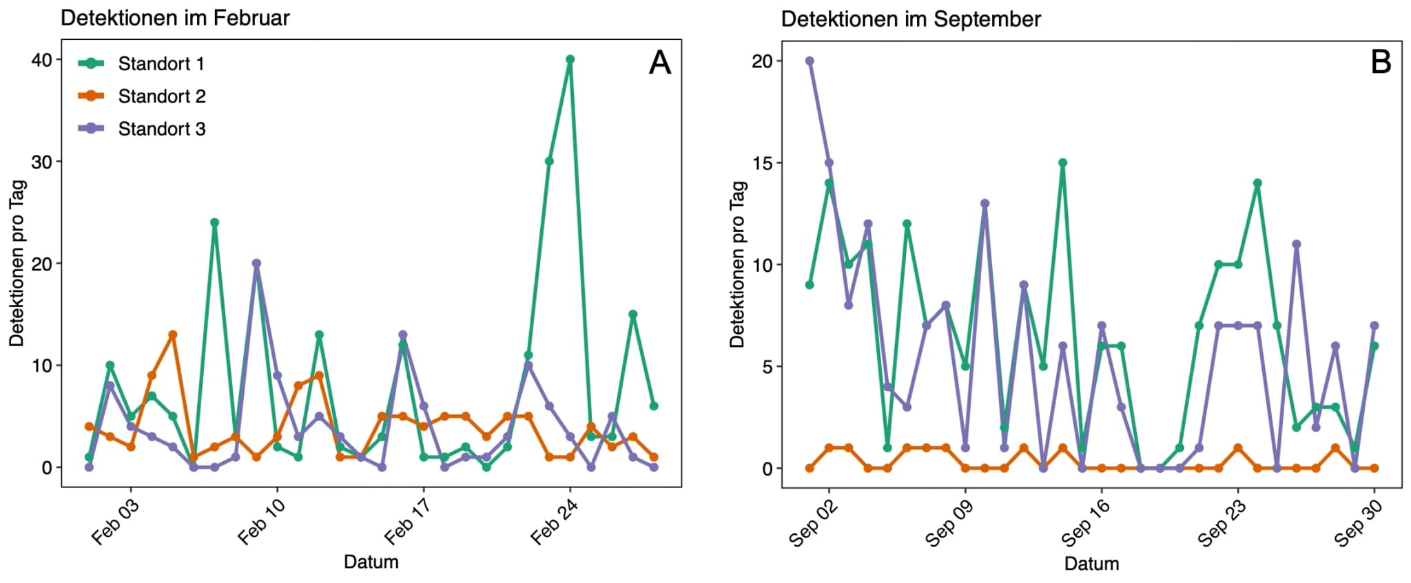 Tägliche Rufaktivität